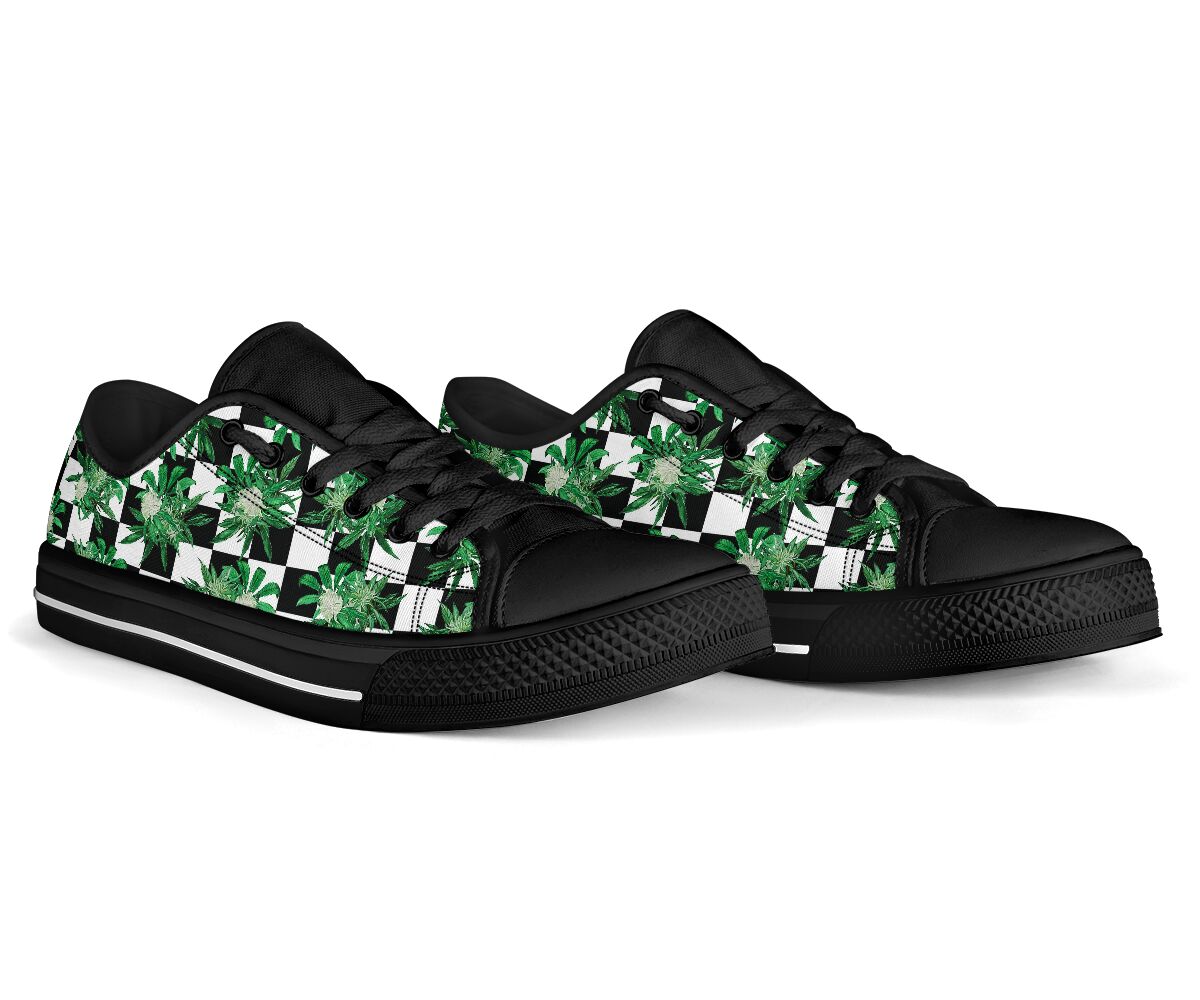 Cannabis Chess Pattern - Weed Low Top Shoes 0822
