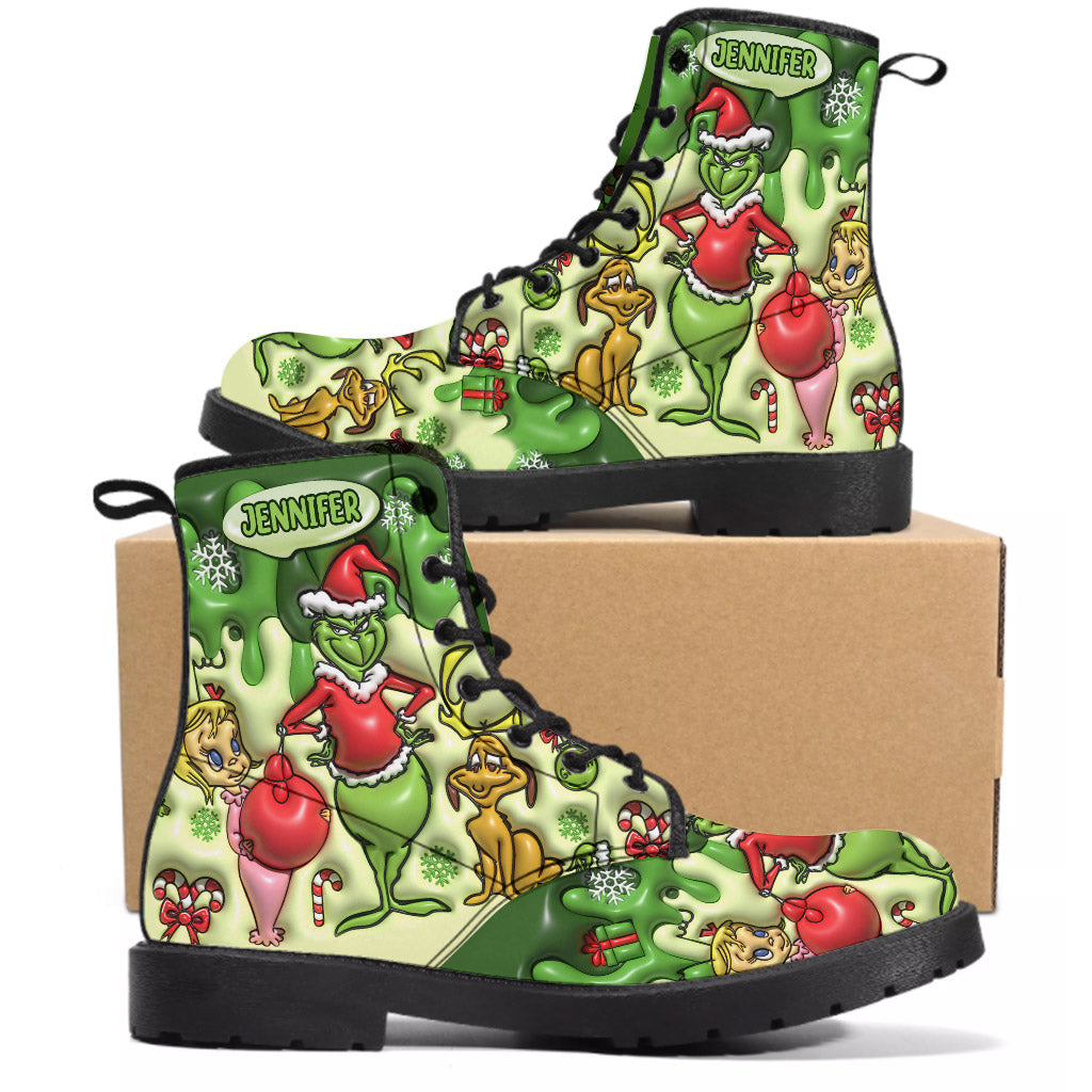 Merry Christmas - Personalized Stole Christmas Leather Boots