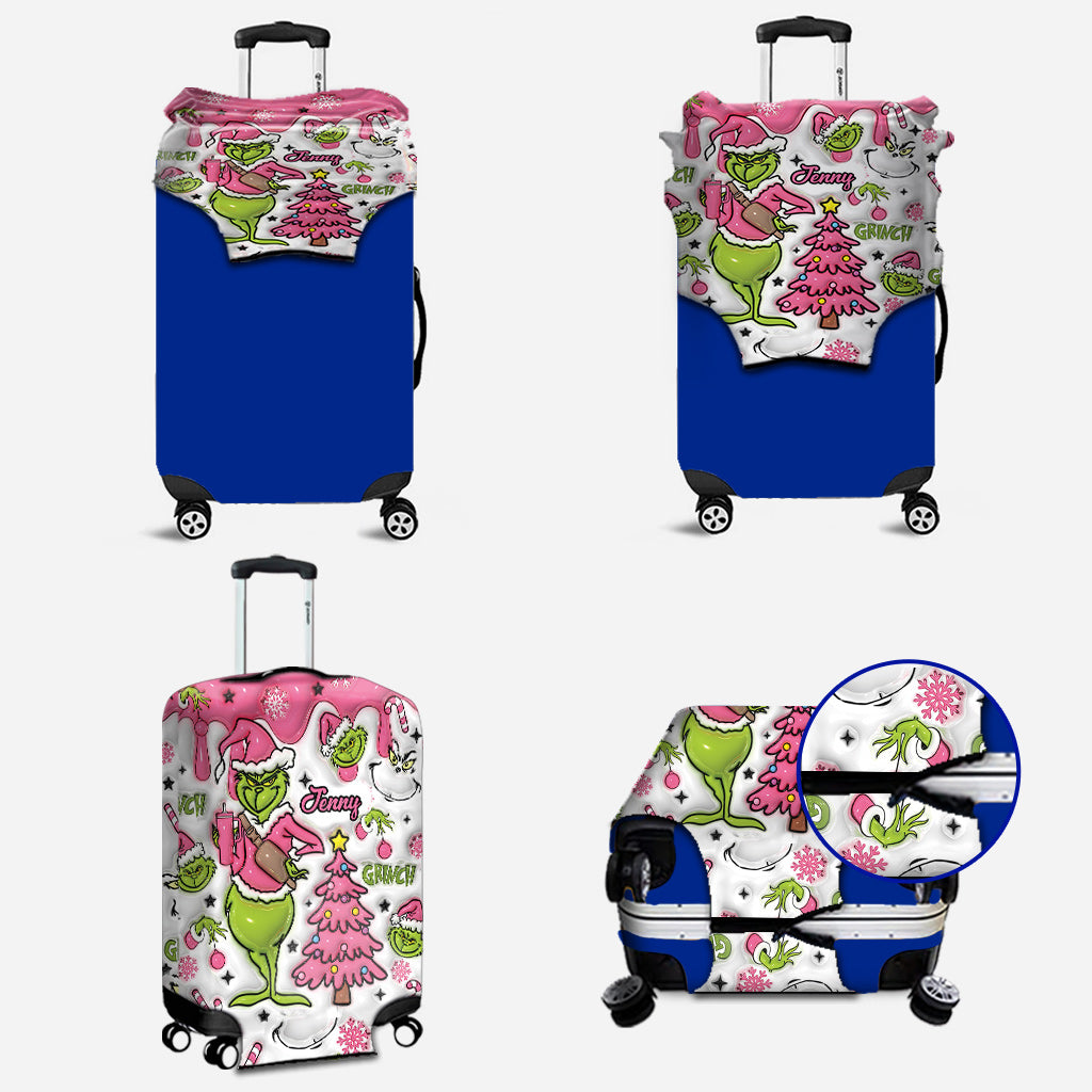 Merry Grinchmas - Personalized Stole Christmas Luggage Cover
