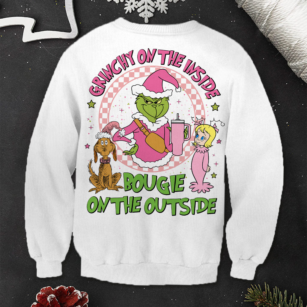 Grinchy On The Inside - Personalized Stole Christmas Ugly Sweater