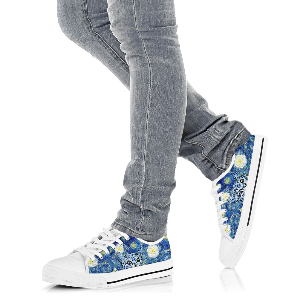 Cat Starry Night Cat Low Top Shoes 0622