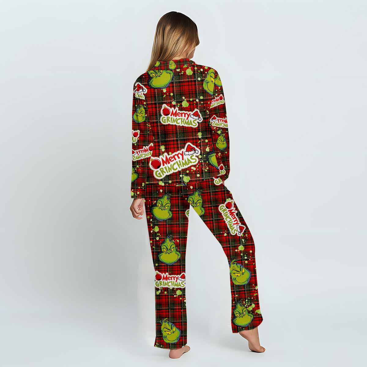 Merry Grinchmas - Personalized Stole Christmas Button Down Pajamas