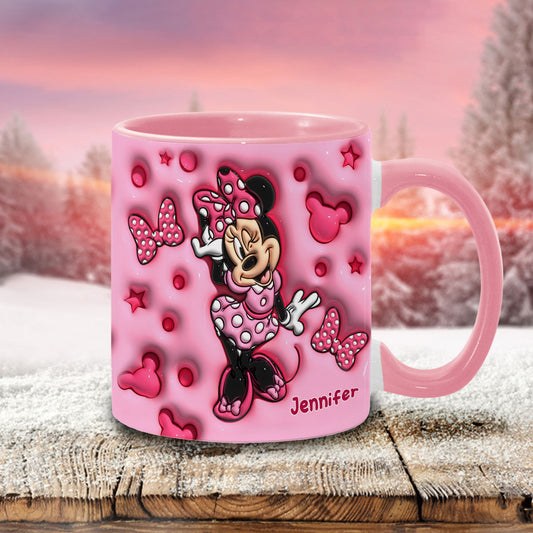 Cute Mouse Custom Name - Personalized Mouse Accent Mug