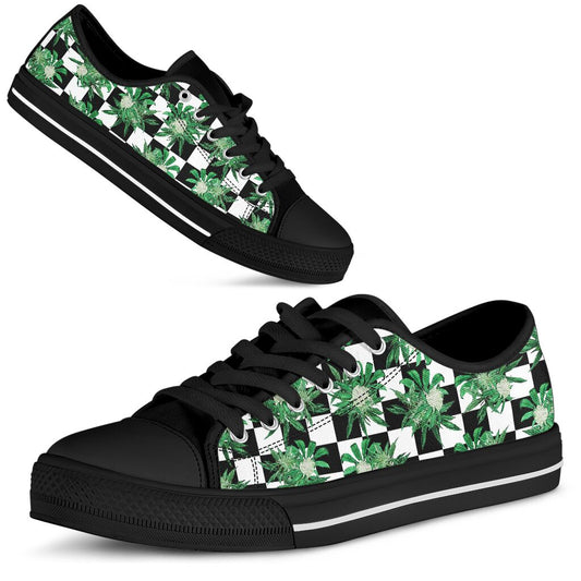 Cannabis Chess Pattern - Weed Low Top Shoes 0822