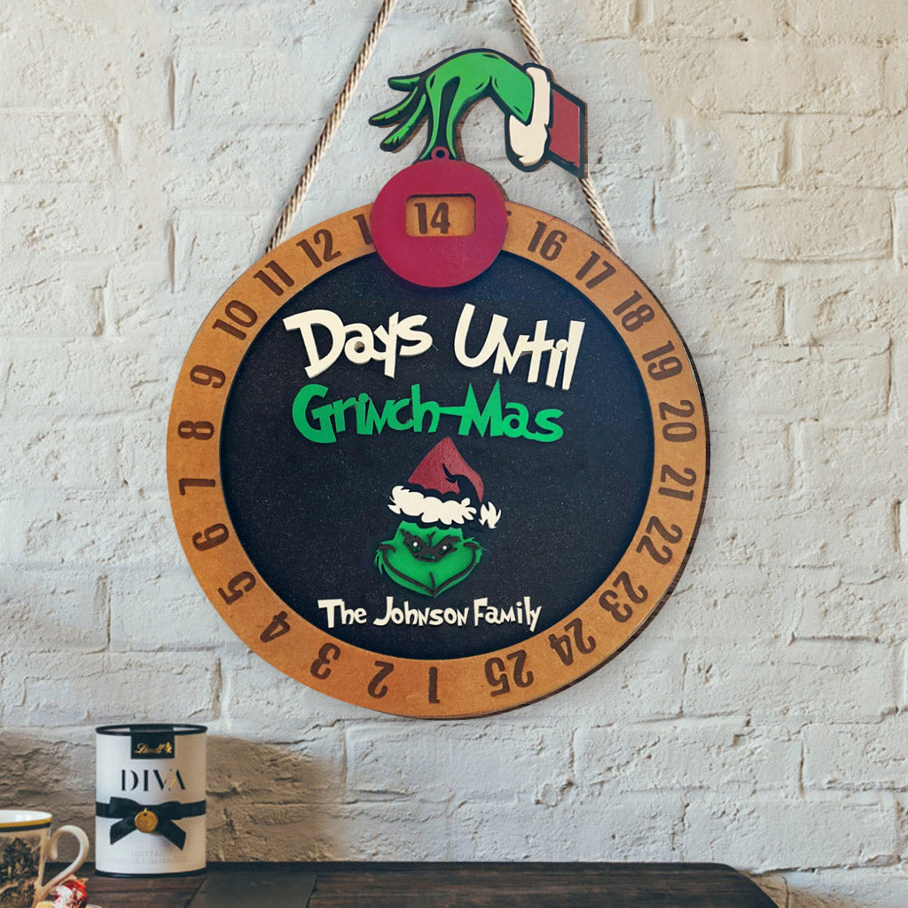 Days Until Christmas - Personalized Stole Christmas Christmas Countdown Wood Sign 1