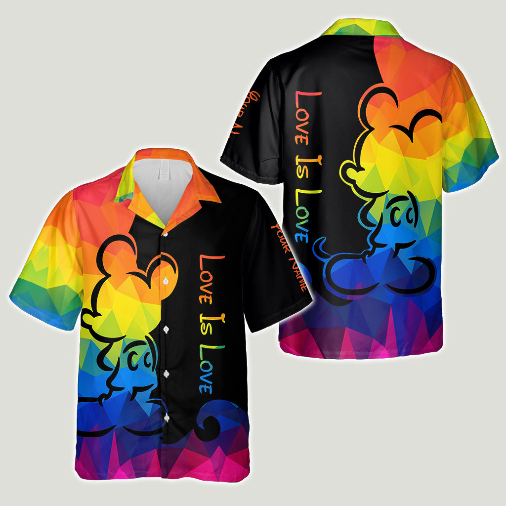 Love Is Love - Personalized LGBT Support Hawaiian Shirt