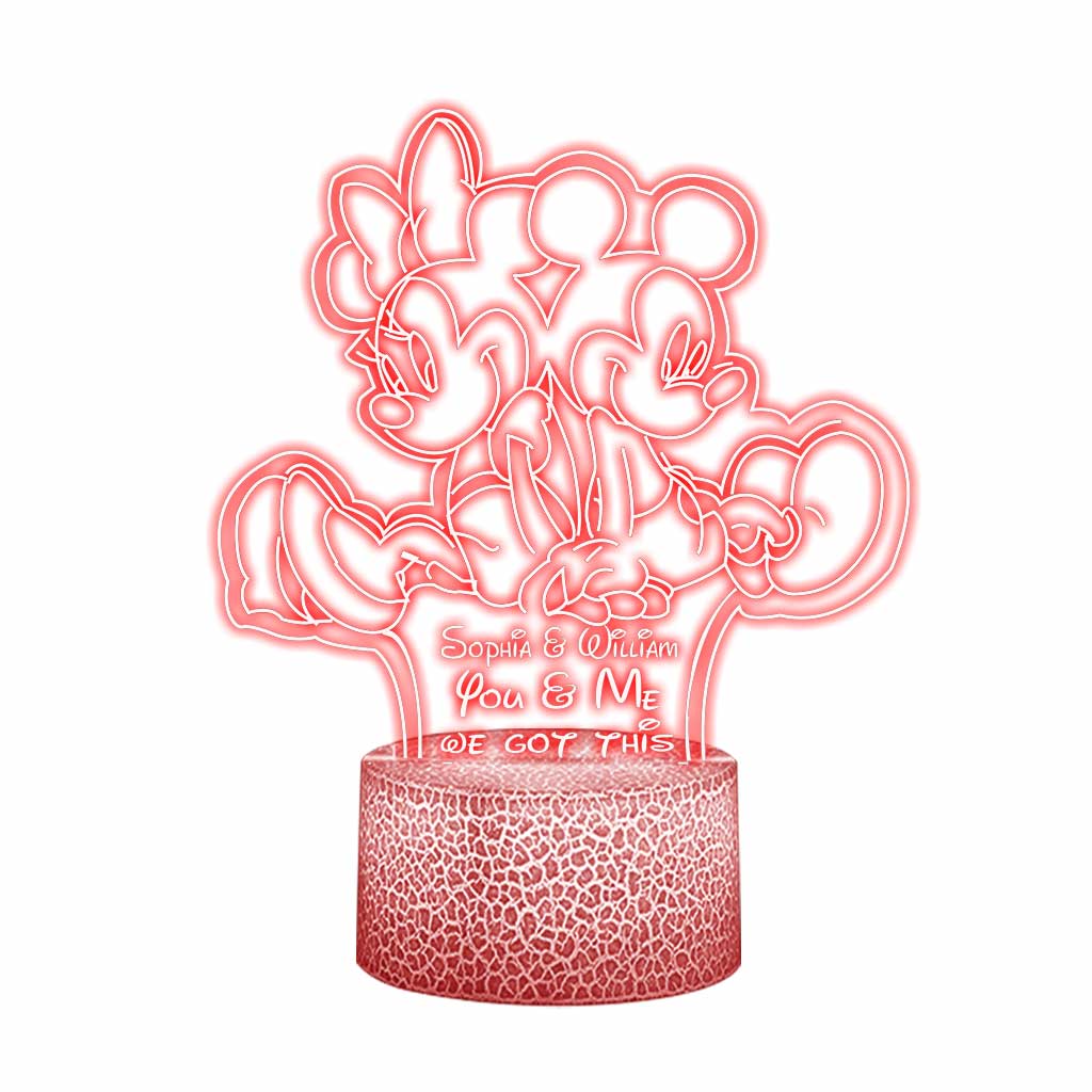 Annoying Each Other - Personalized Couple Mouse Shaped Plaque Light Base