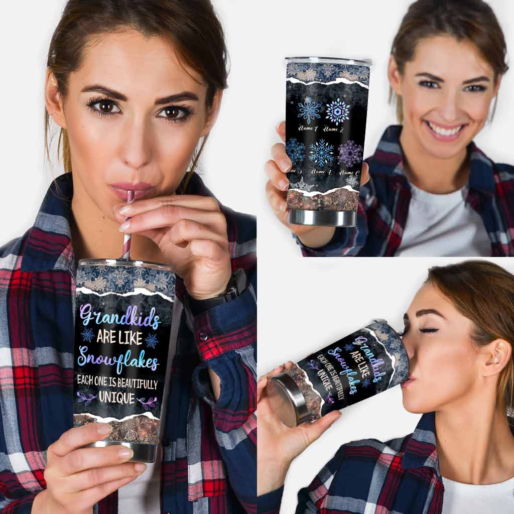 Grandkids Are Like Snowflakes - Personalized Christmas Grandma Tumbler