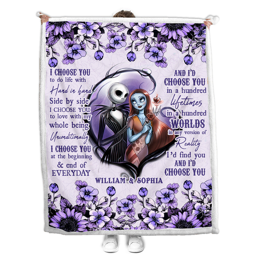 I Choose You - Personalized Couple Nightmare Blanket
