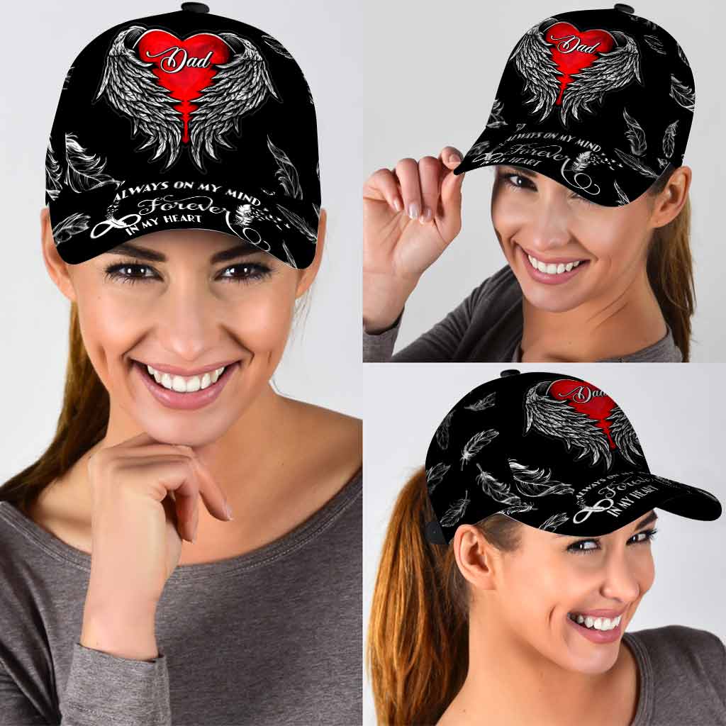 My Dad's Wings Cover My Heart Father's Day Cap With Printed Vent Holes