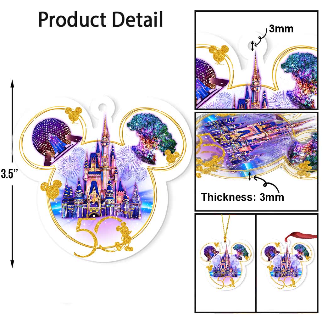 Magical World - Christmas Mouse Transparent Ornament