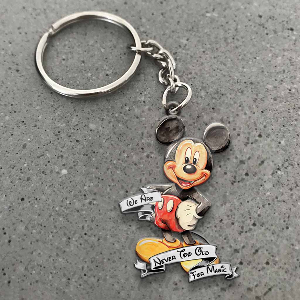 Never Too Old Mouse Keychain (Printed On Both Sides)