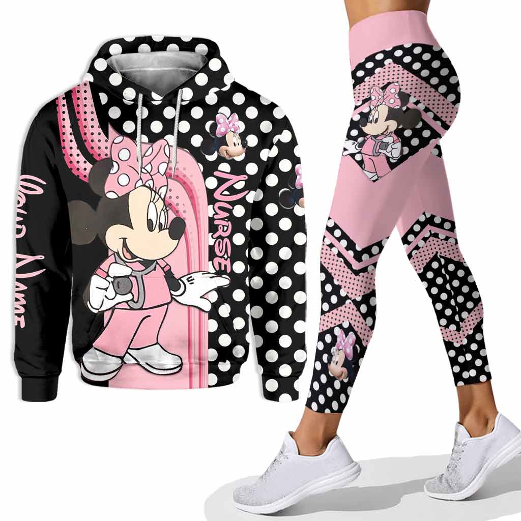 Mouse Ears And Nurse - Personalized Hoodie And Leggings