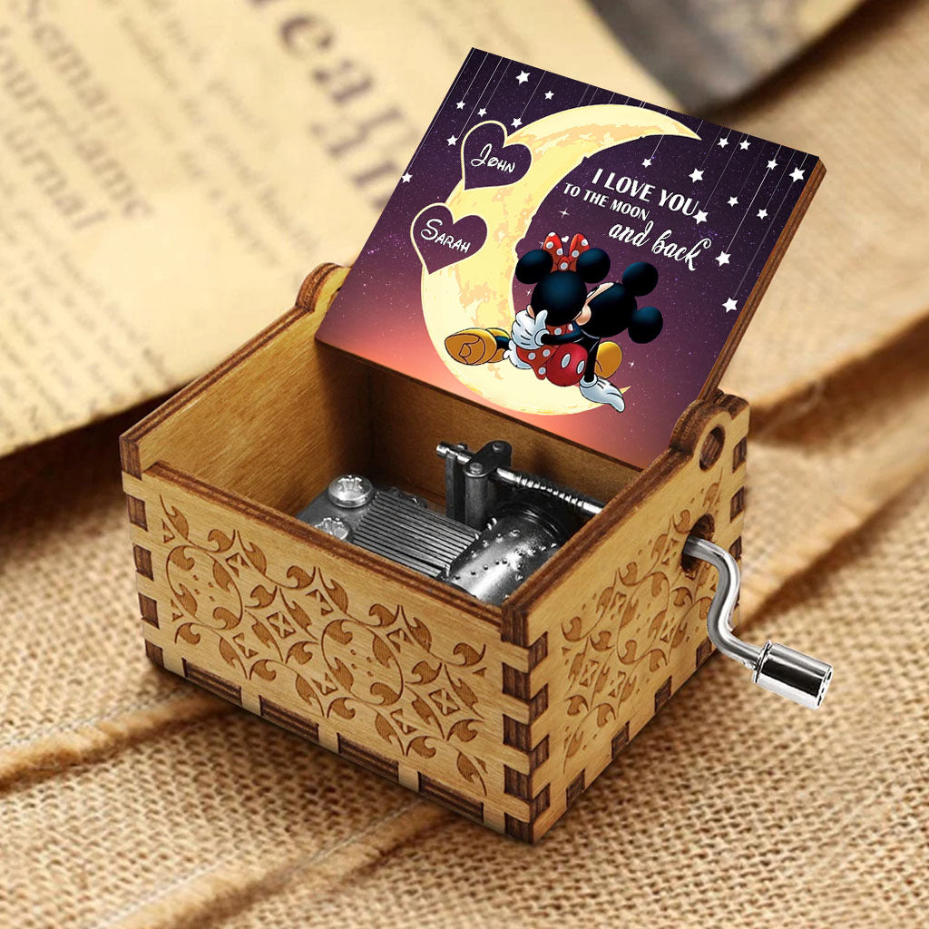 To The Moon And Back - Personalized Mouse Hand Crank Music Box