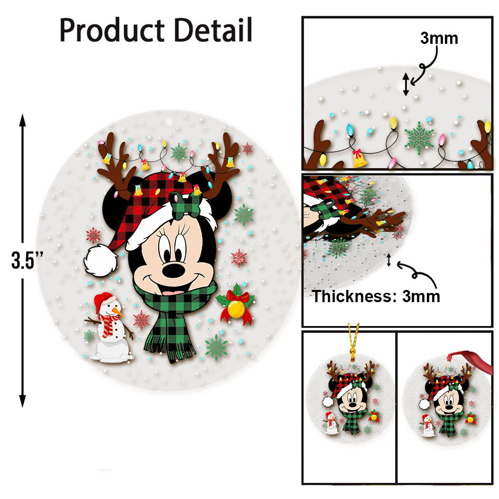 Merry Christmas - Personalized Mouse Transparent Ornament