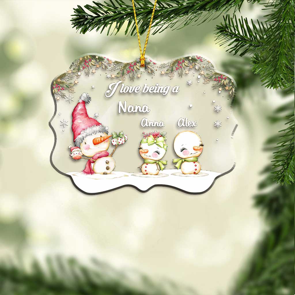 Love Being A Grandma - Personalized Christmas Grandma Transparent Ornament