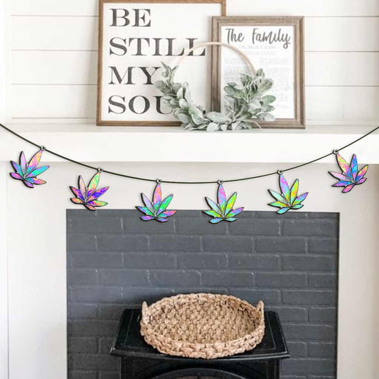 Jolly Leaf - Christmas Weed 6 Pieces Garland With 3D Pattern Print