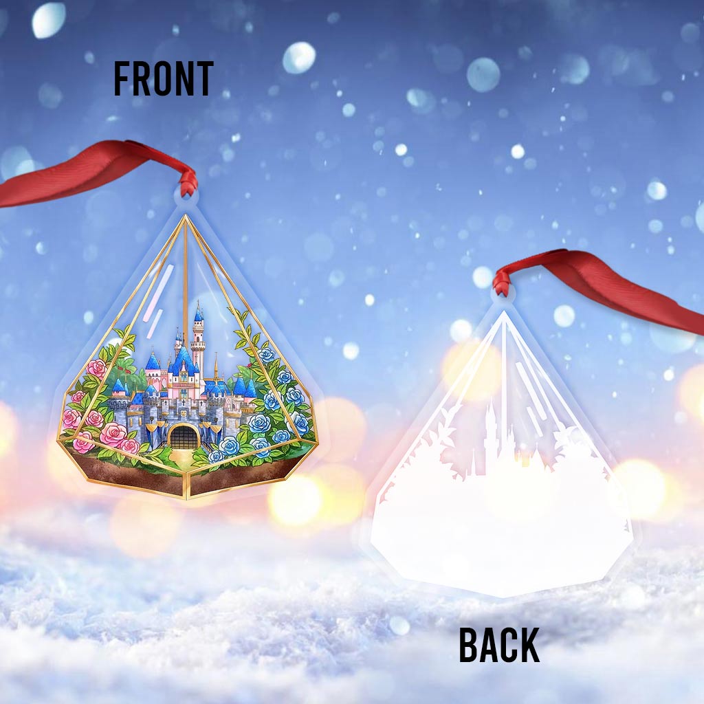 Disneyland Castle - Christmas Mouse Transparent Ornament