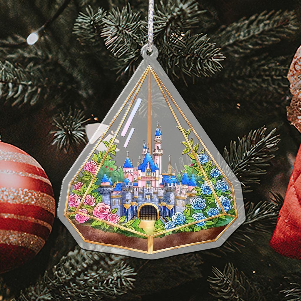 Disneyland Castle - Christmas Mouse Transparent Ornament
