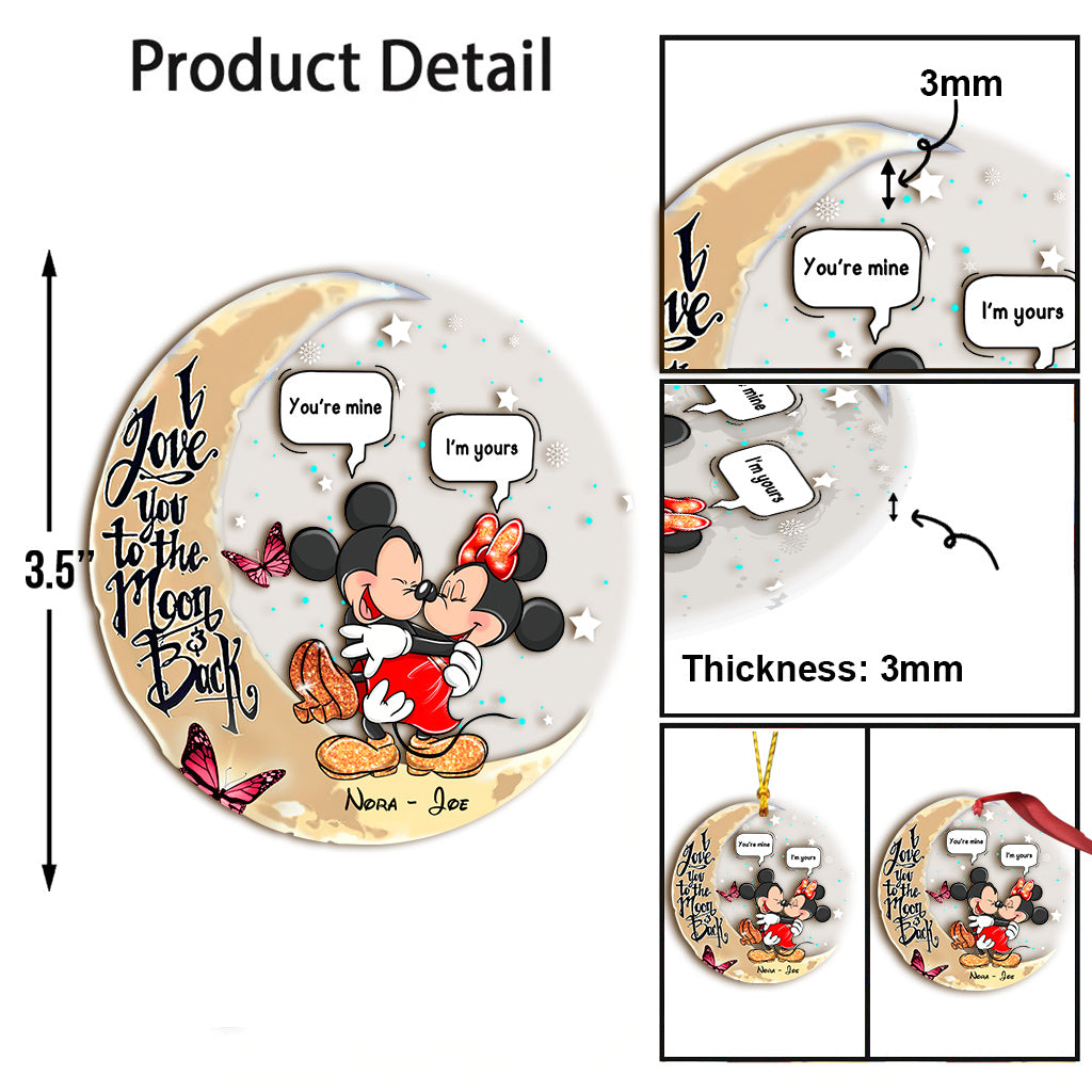 I Love You To The Moon - Personalized Mouse Transparent Ornament