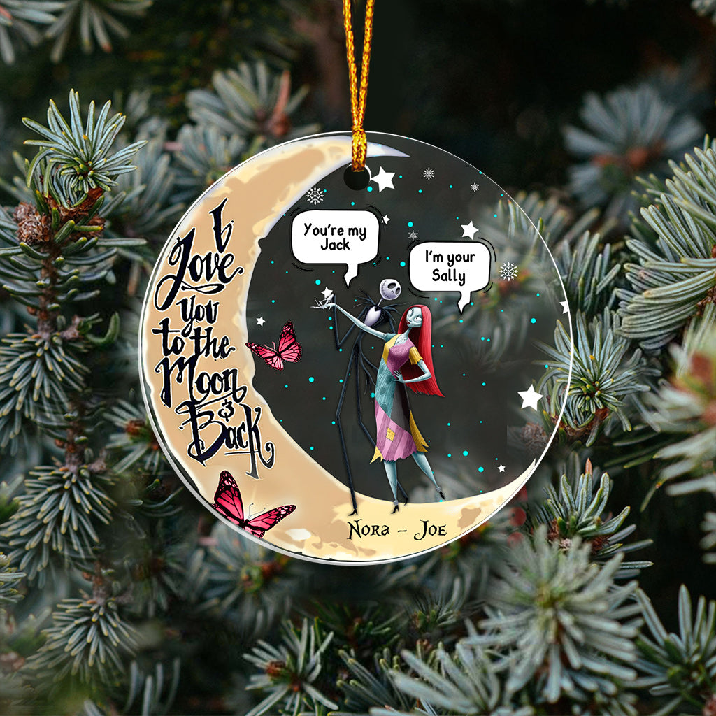 I Love You To The Moon - Personalized Nightmare Transparent Ornament