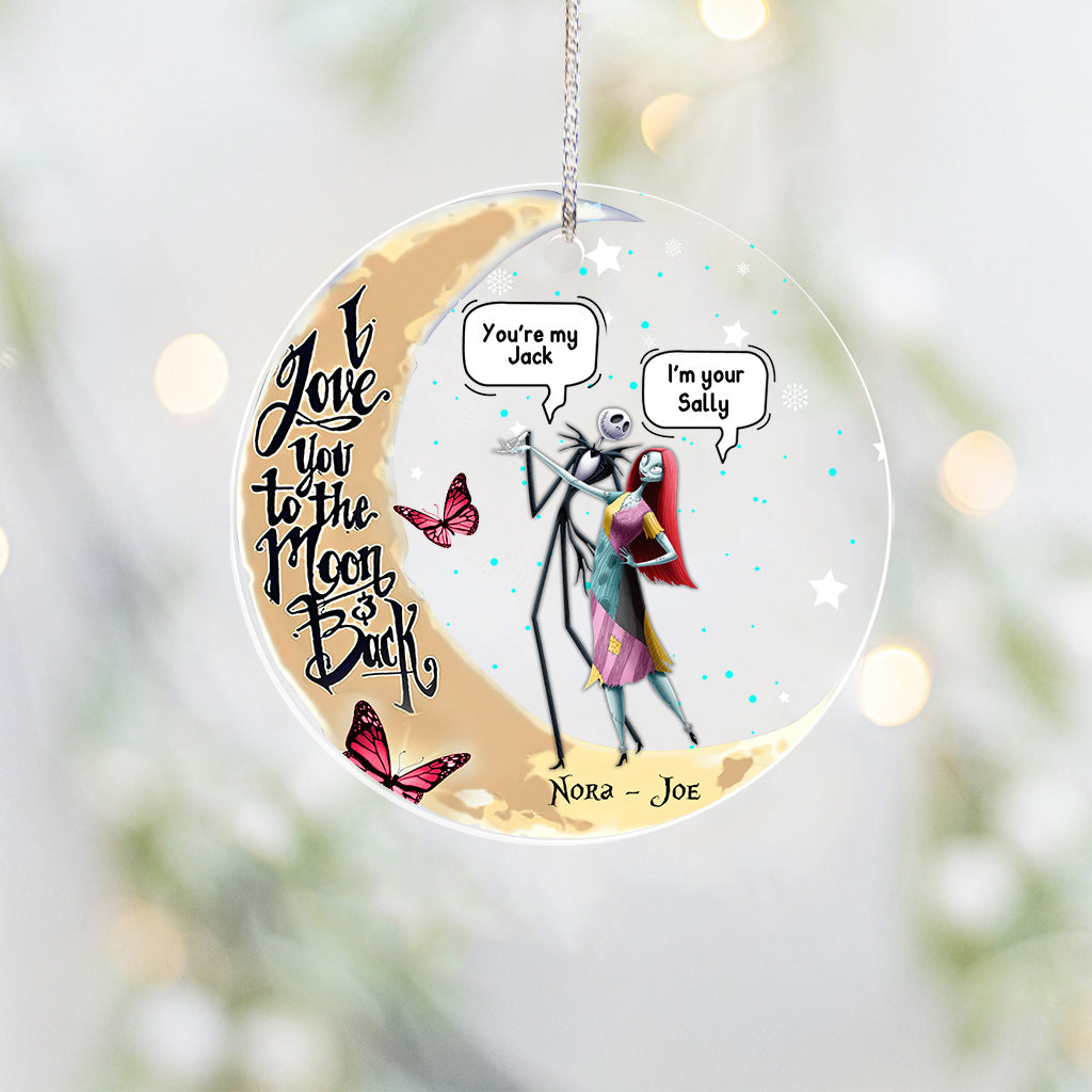 I Love You To The Moon - Personalized Nightmare Transparent Ornament