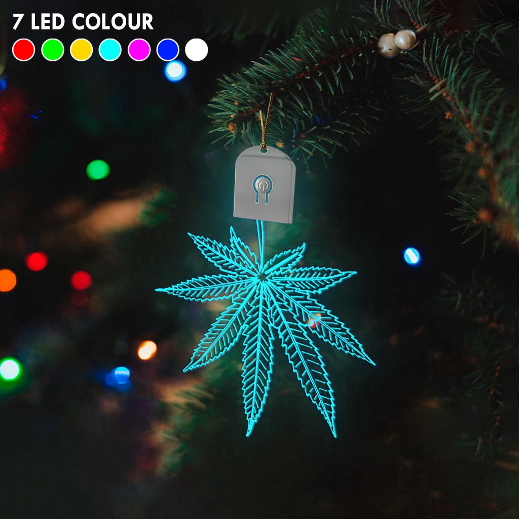 High Life - Christmas Weed Shaped Led Acrylic Ornament