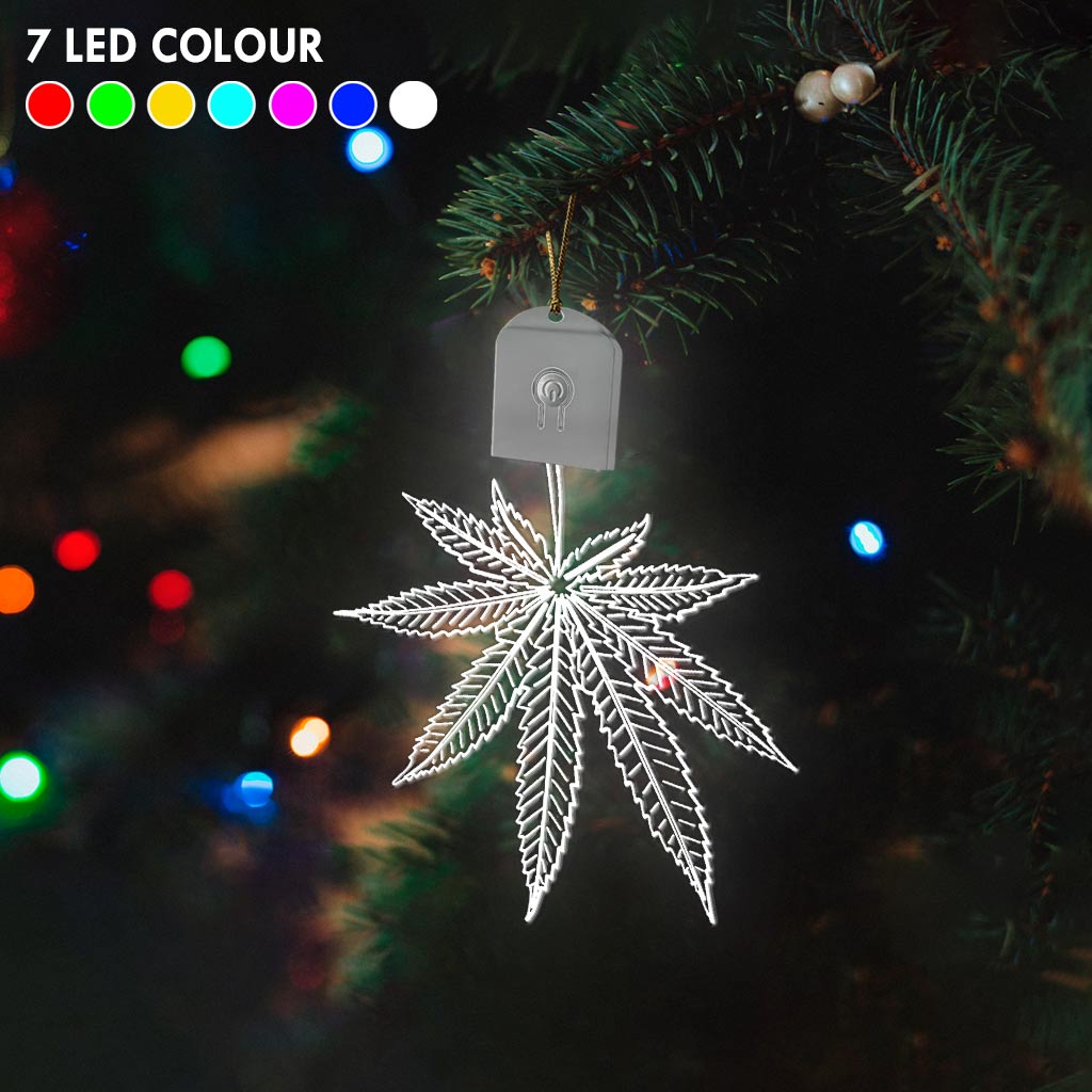 High Life - Christmas Weed Shaped Led Acrylic Ornament