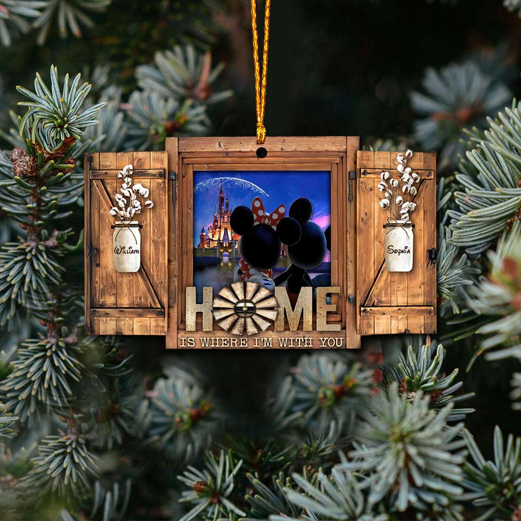 Home Is Where I’m With You - Personalized Christmas Mouse Ornament (Printed On Both Sides)