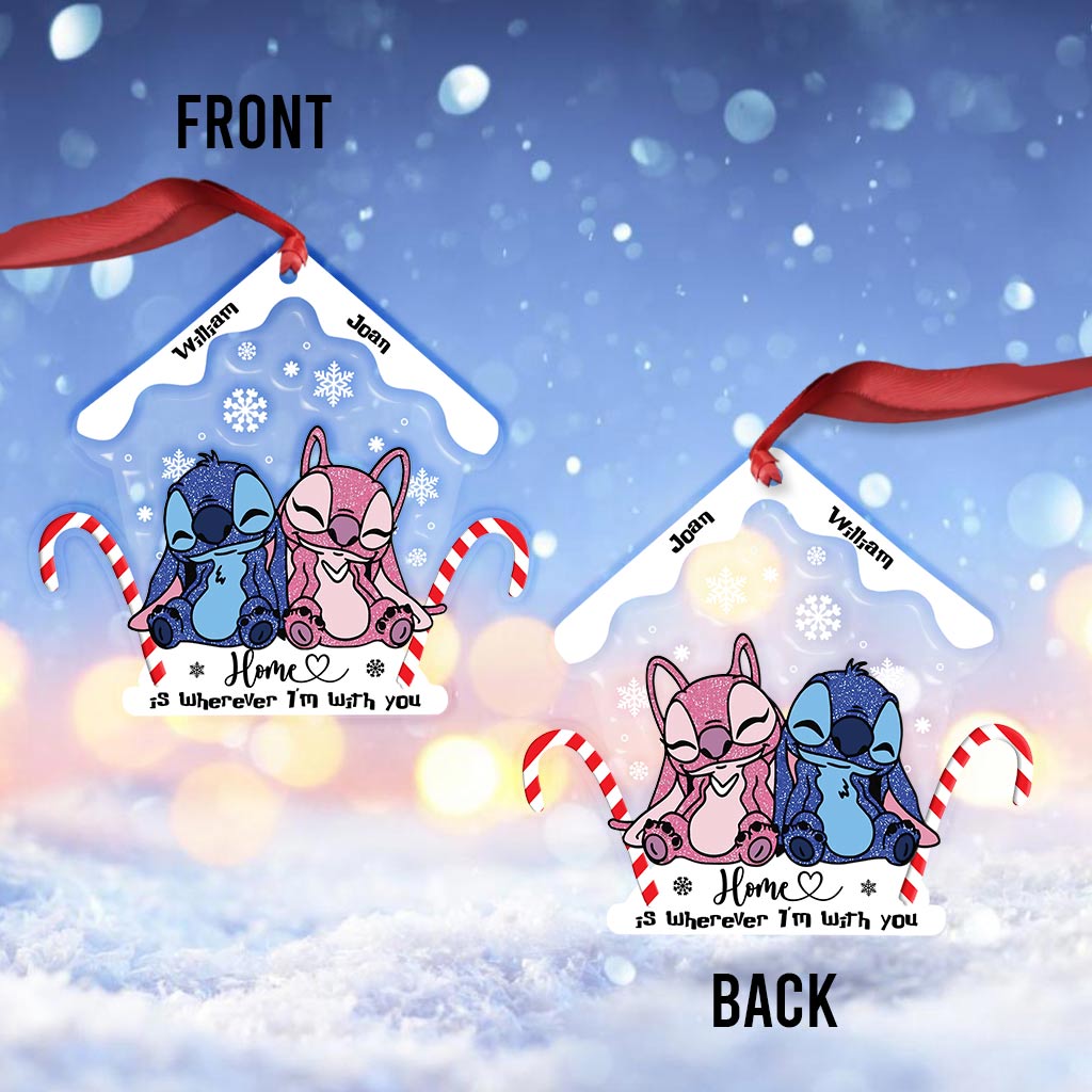 Home Is Wherever I Am With You - Personalized Christmas Ohana Transparent Ornament