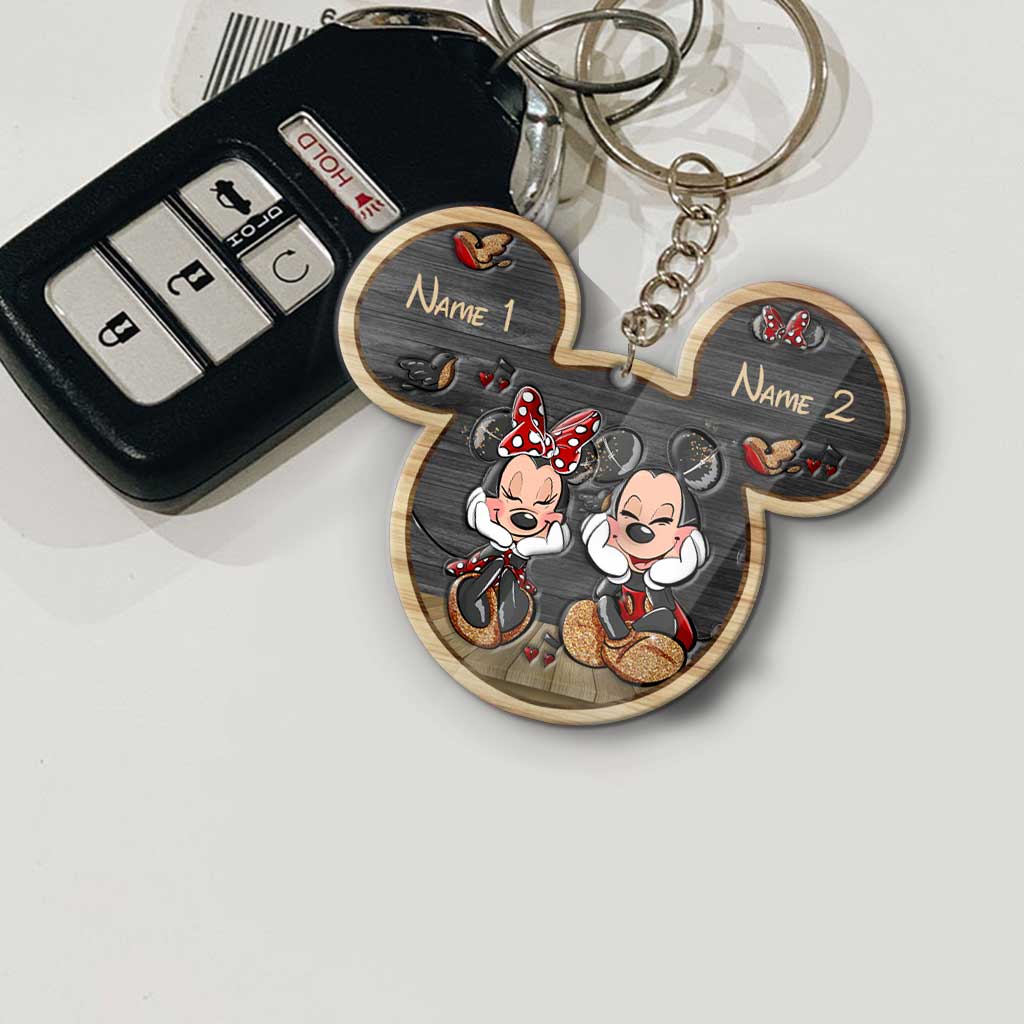 Wherever You Go Come Back To Me - Personalized Mouse Keychain (Printed On Both Sides)