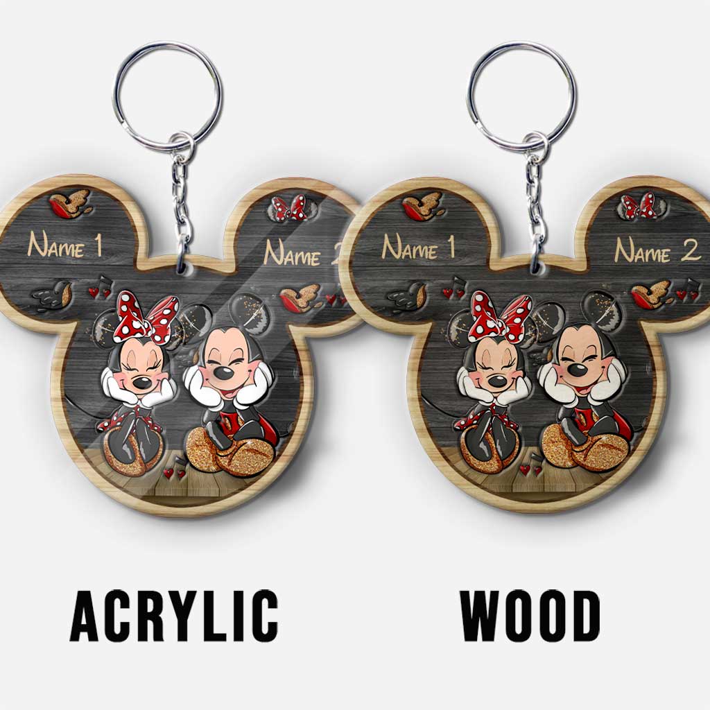Wherever You Go Come Back To Me - Personalized Mouse Keychain (Printed On Both Sides)
