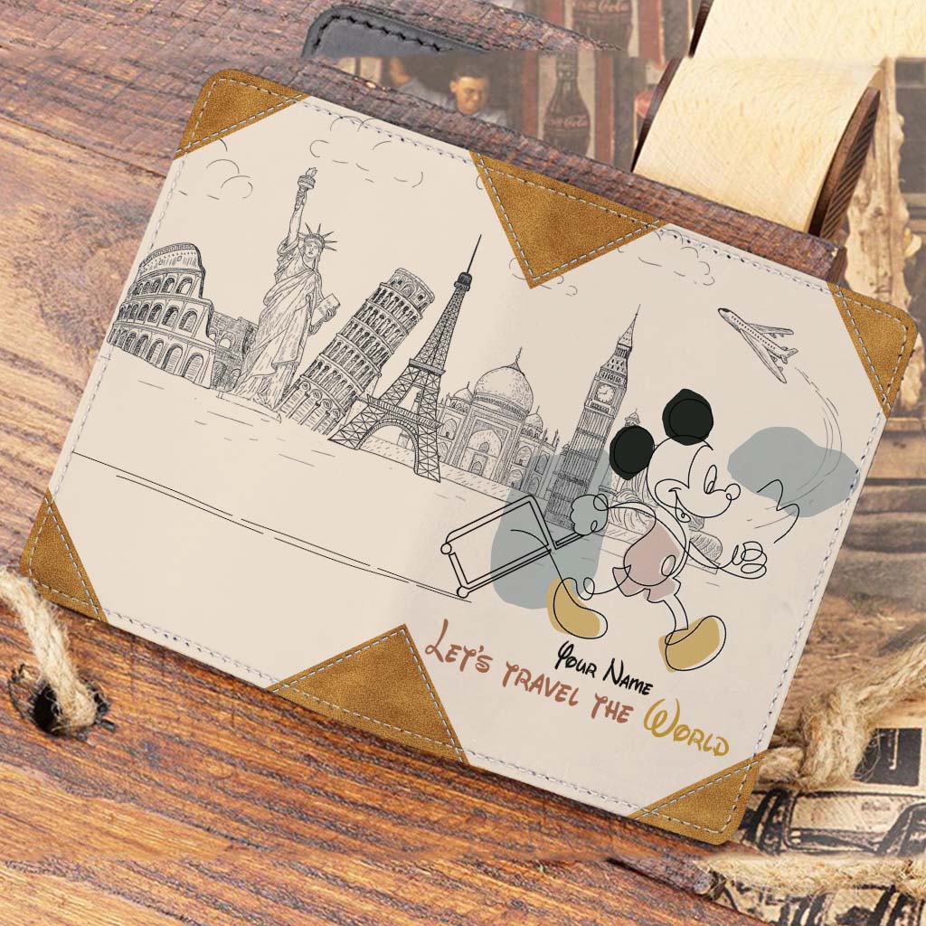 Let's Travel The World - Personalized Mouse Passport Holder
