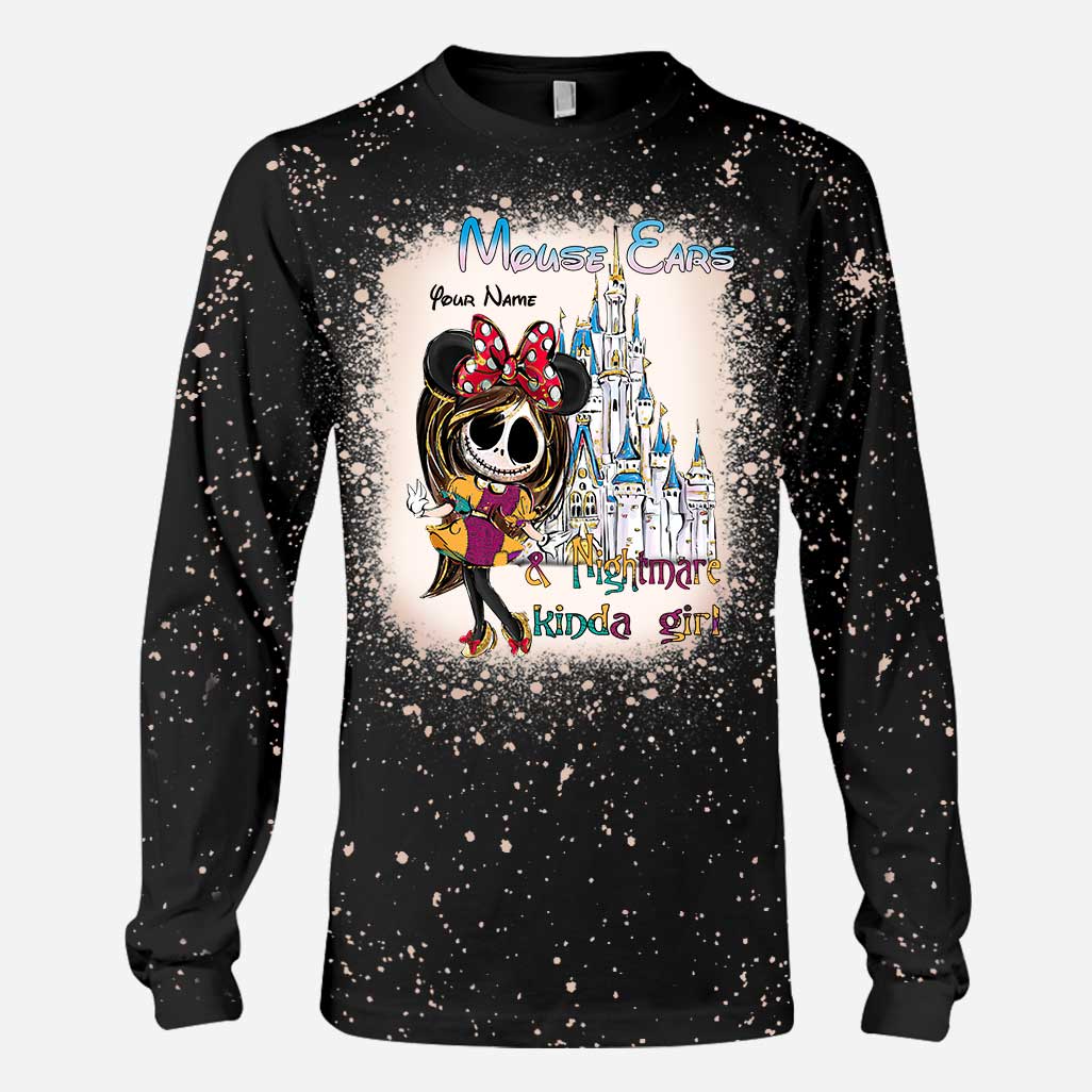 Mouse Ears And Nightmare - Personalized Handmade Bleached Shirts