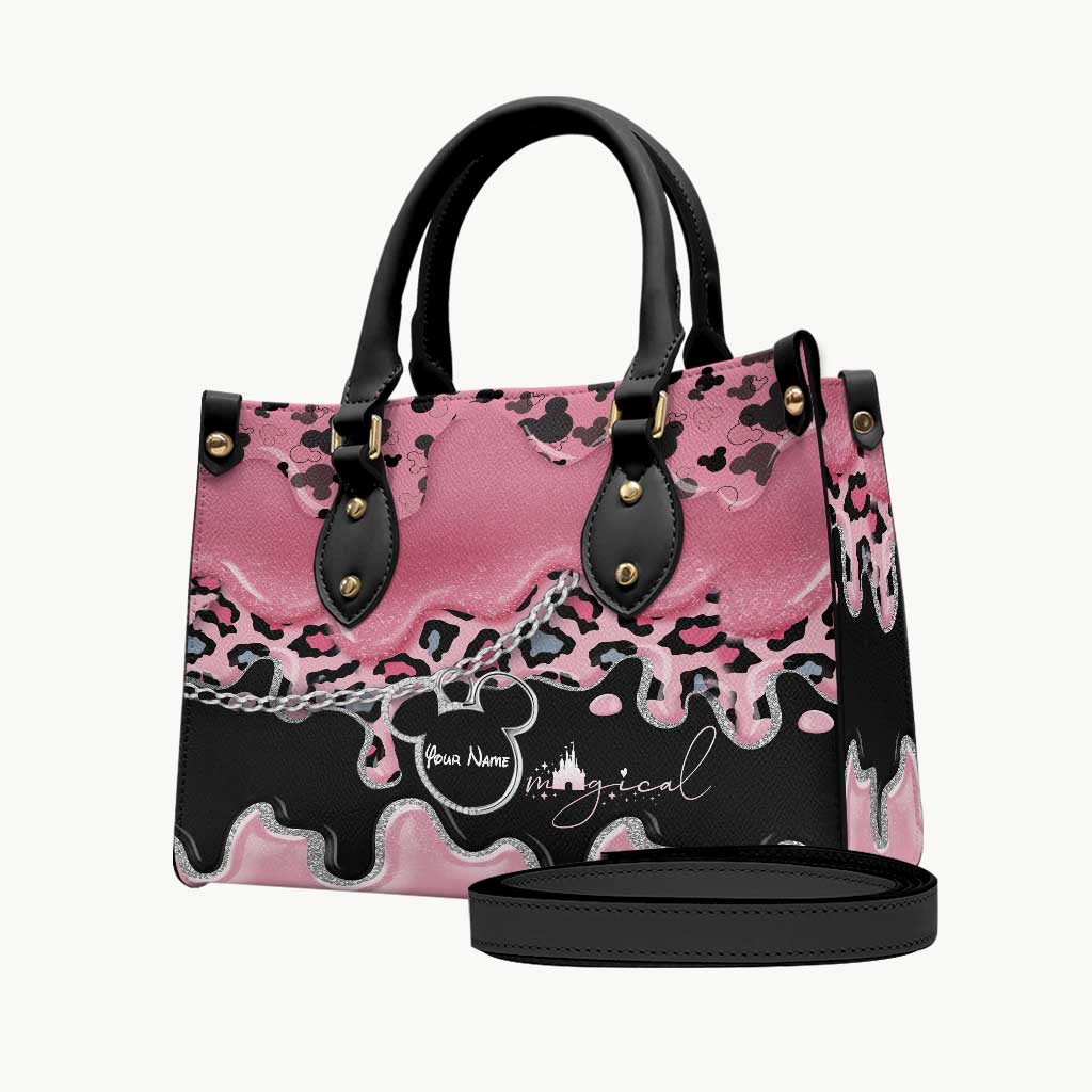 Pink Mouse Ears - Personalized Mouse Leather Handbag