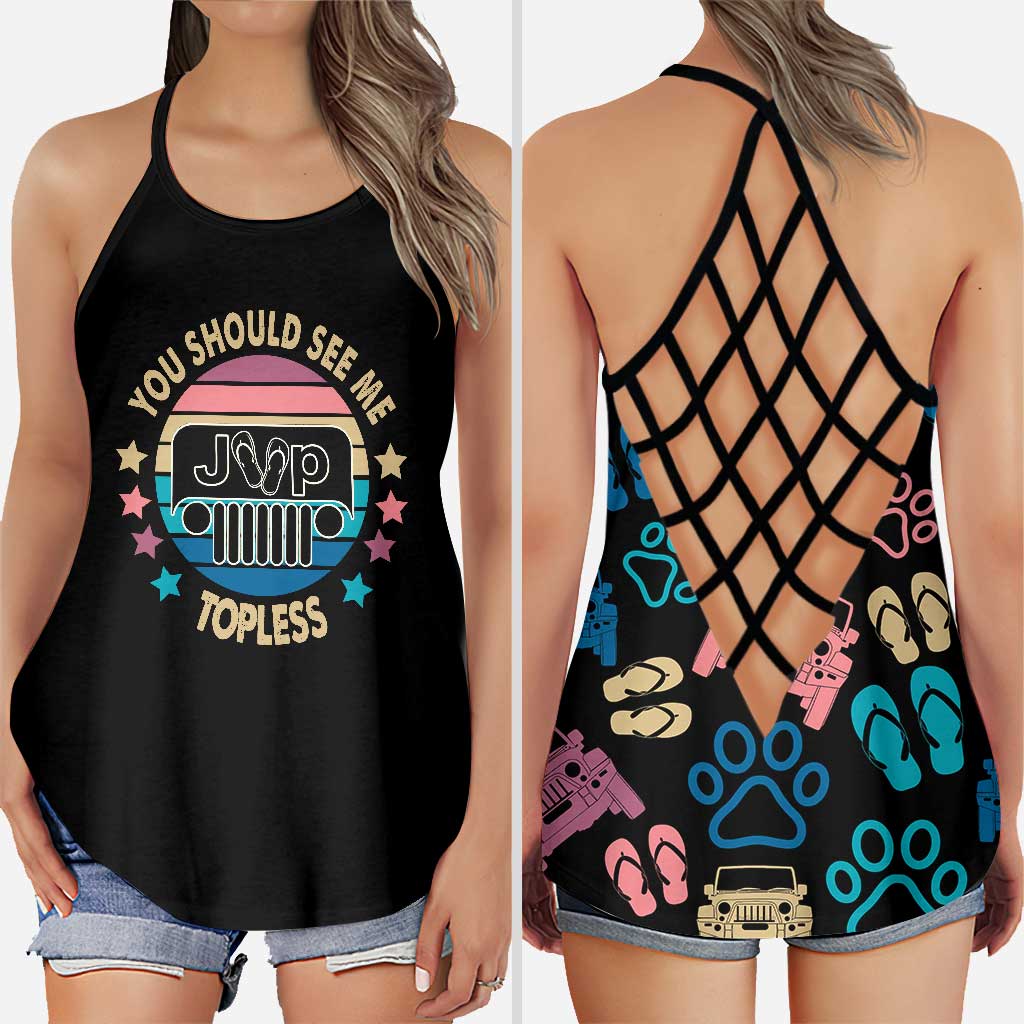 See Me Topless Car Cross Tank Top