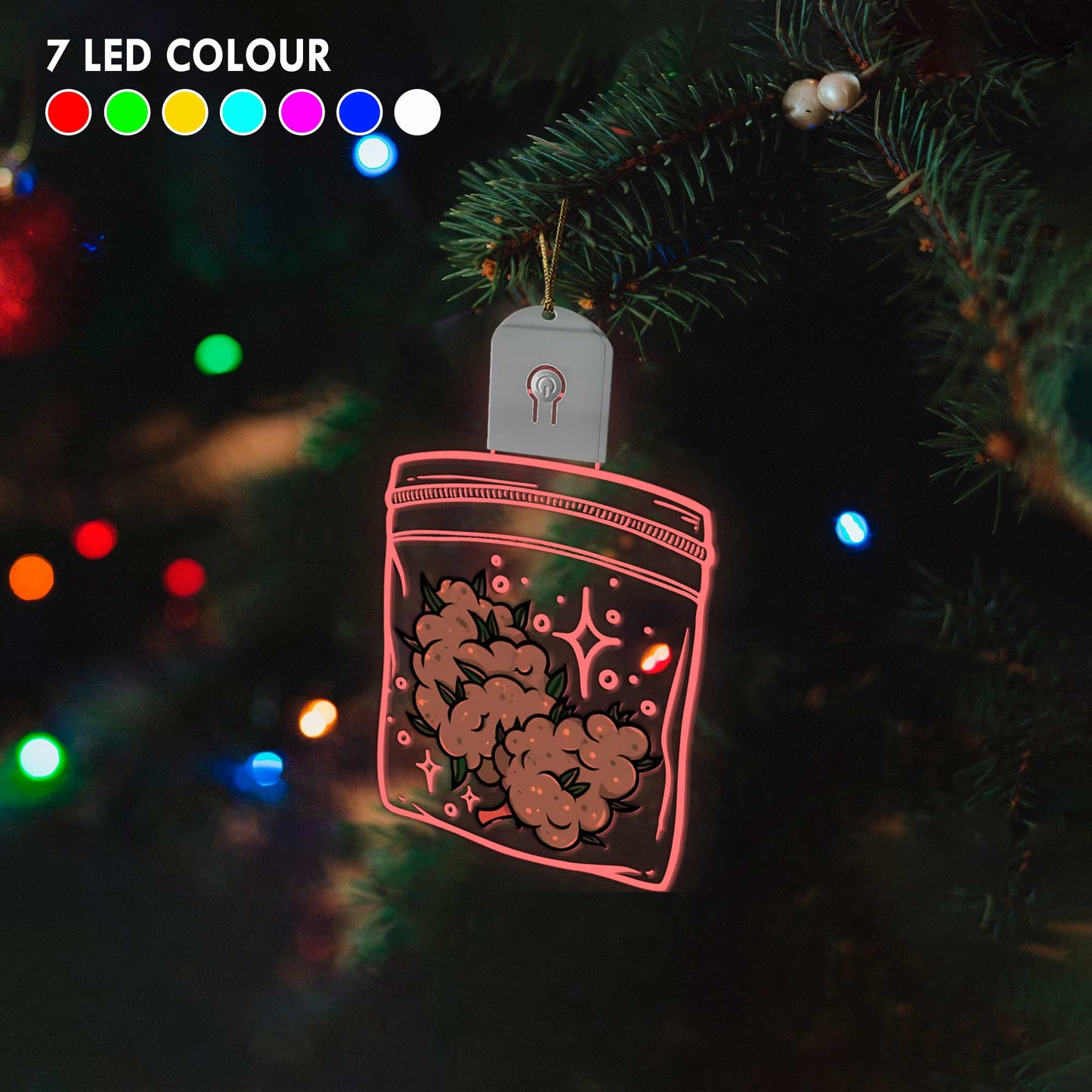 Get High Leaf - Personalized Christmas Weed Shaped Led Acrylic Ornament