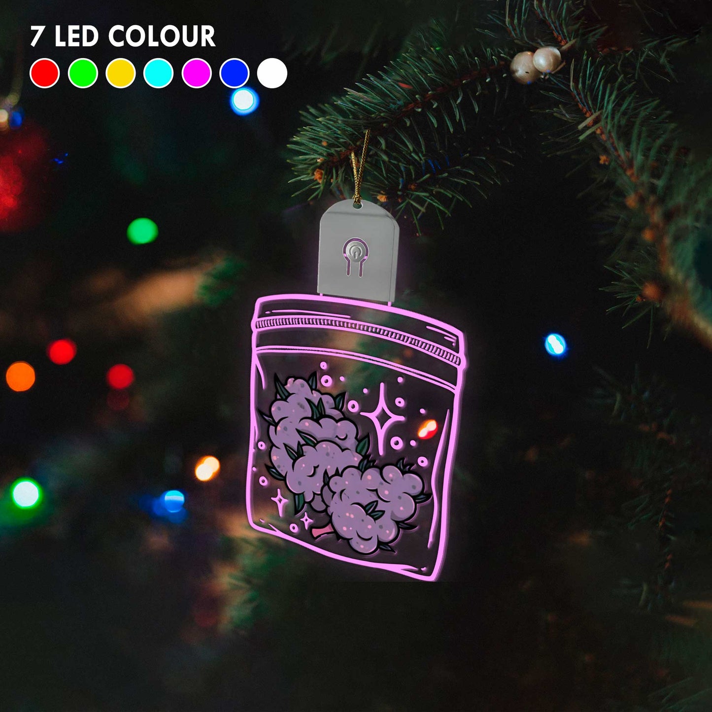 Get High Leaf - Personalized Christmas Weed Shaped Led Acrylic Ornament