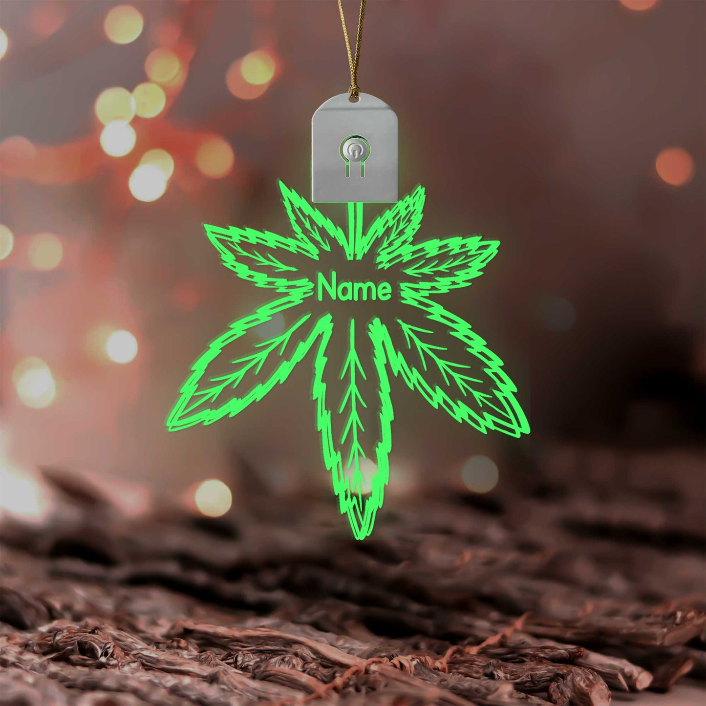 Get High Leaf - Personalized Christmas Weed Shaped Led Acrylic Ornament