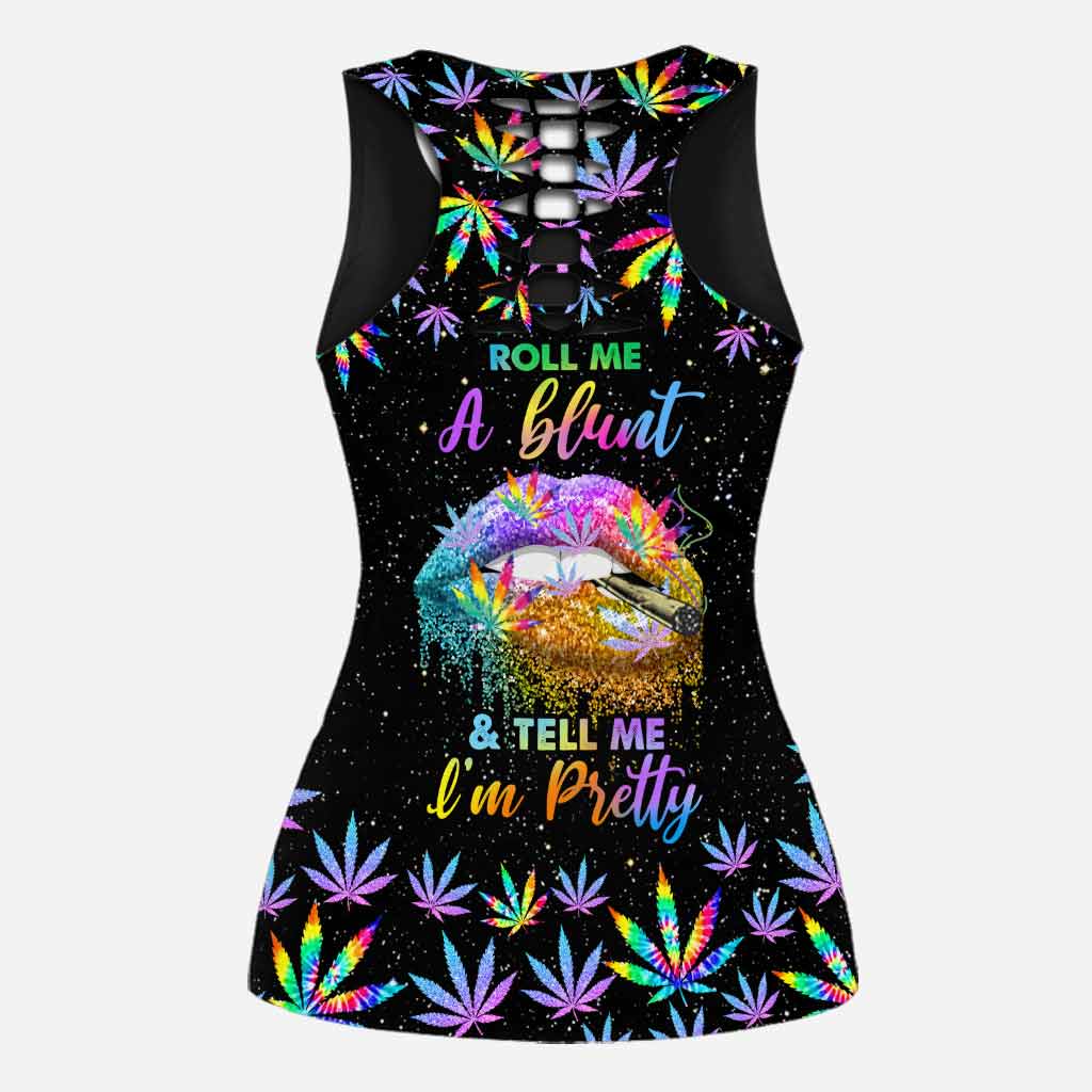 Roll Me A Blunt And Tell Me I'm Pretty - Weed Hollow Tank Top and Women Shorts