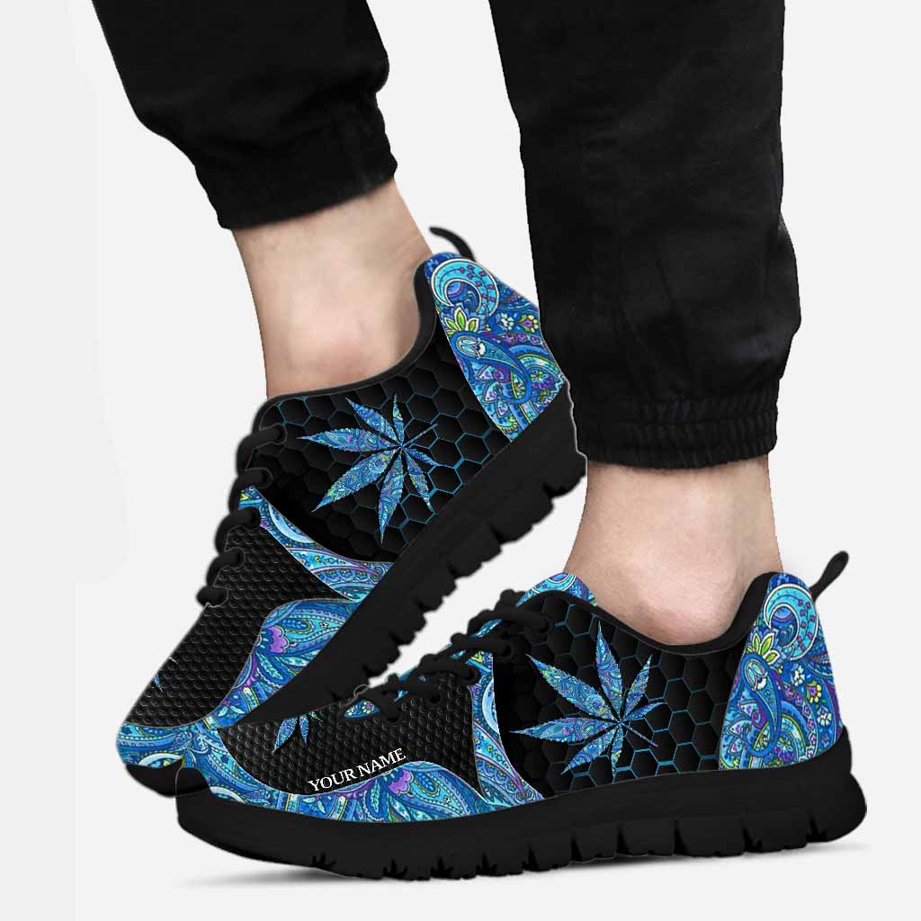 Blue And Green Bandana - Personalized Weed Sneakers