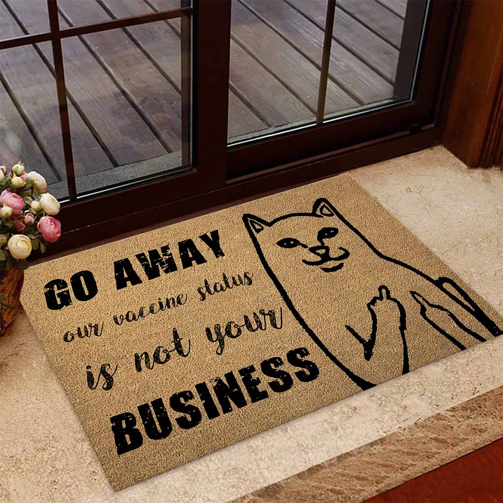 Go Away Coir Pattern Print  - Cat Doormat