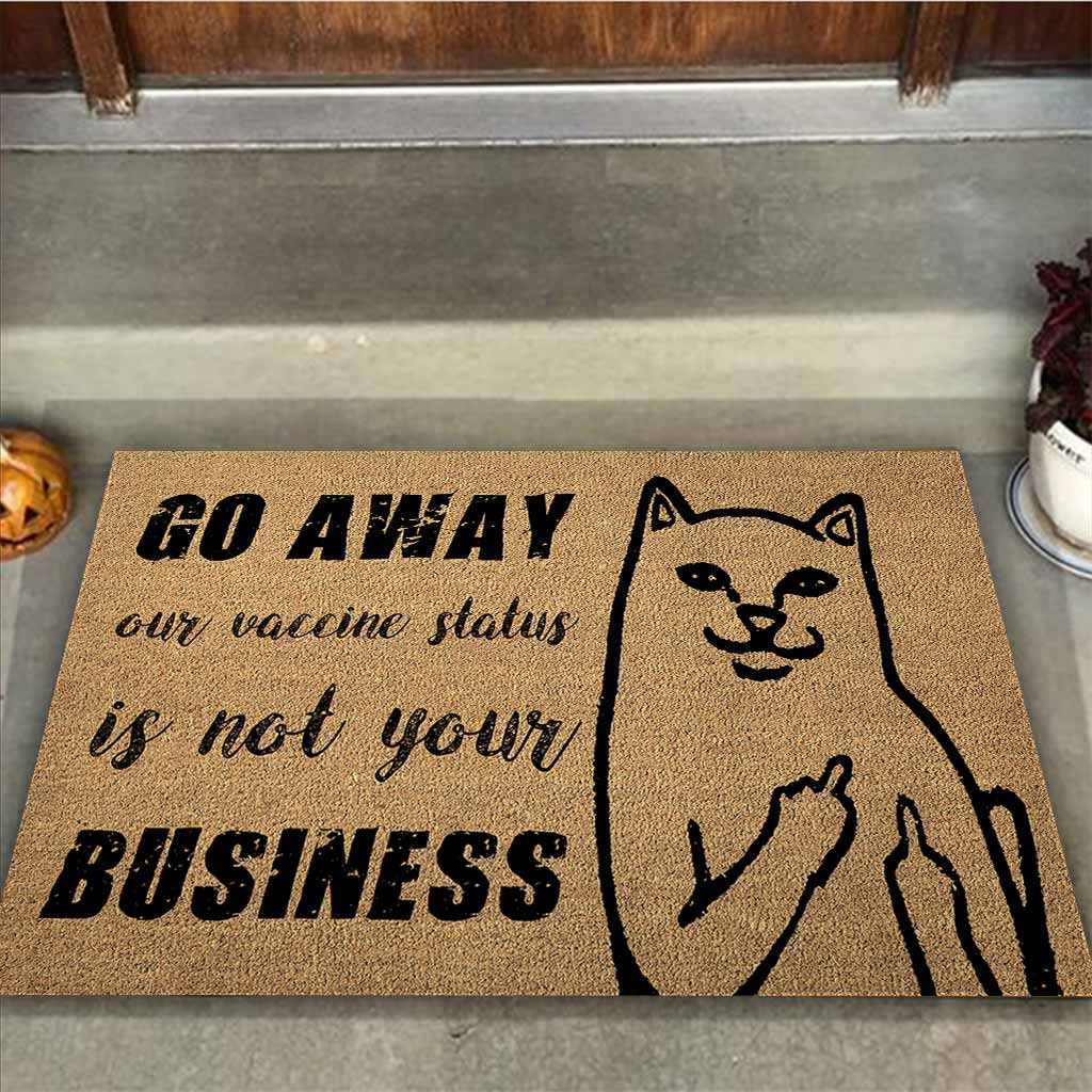 Go Away Coir Pattern Print  - Cat Doormat