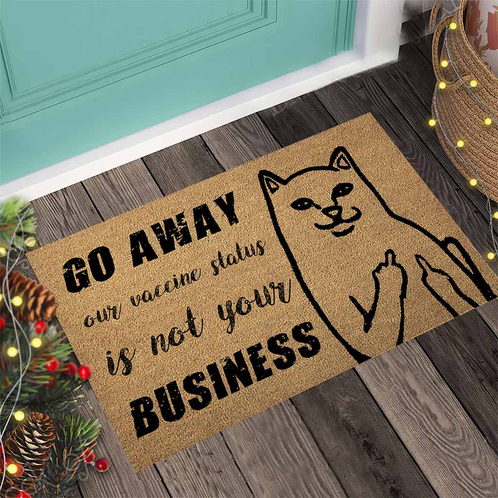 Go Away Coir Pattern Print  - Cat Doormat