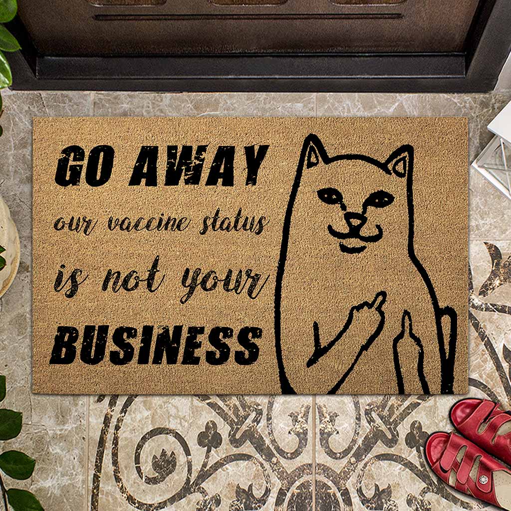 Go Away Coir Pattern Print  - Cat Doormat