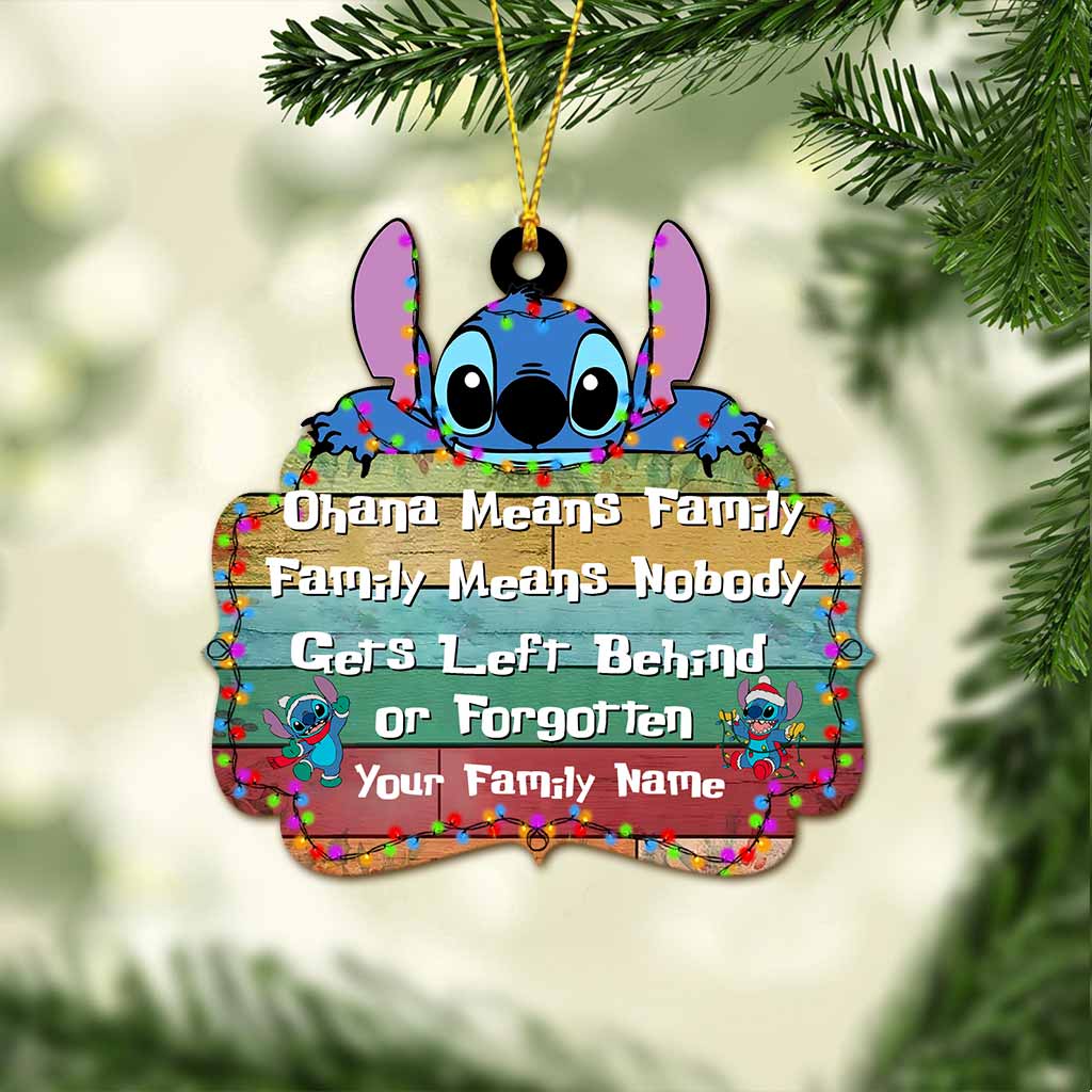 Ohana Means Family - Personalized Christmas Ornament (Printed On Both Sides)