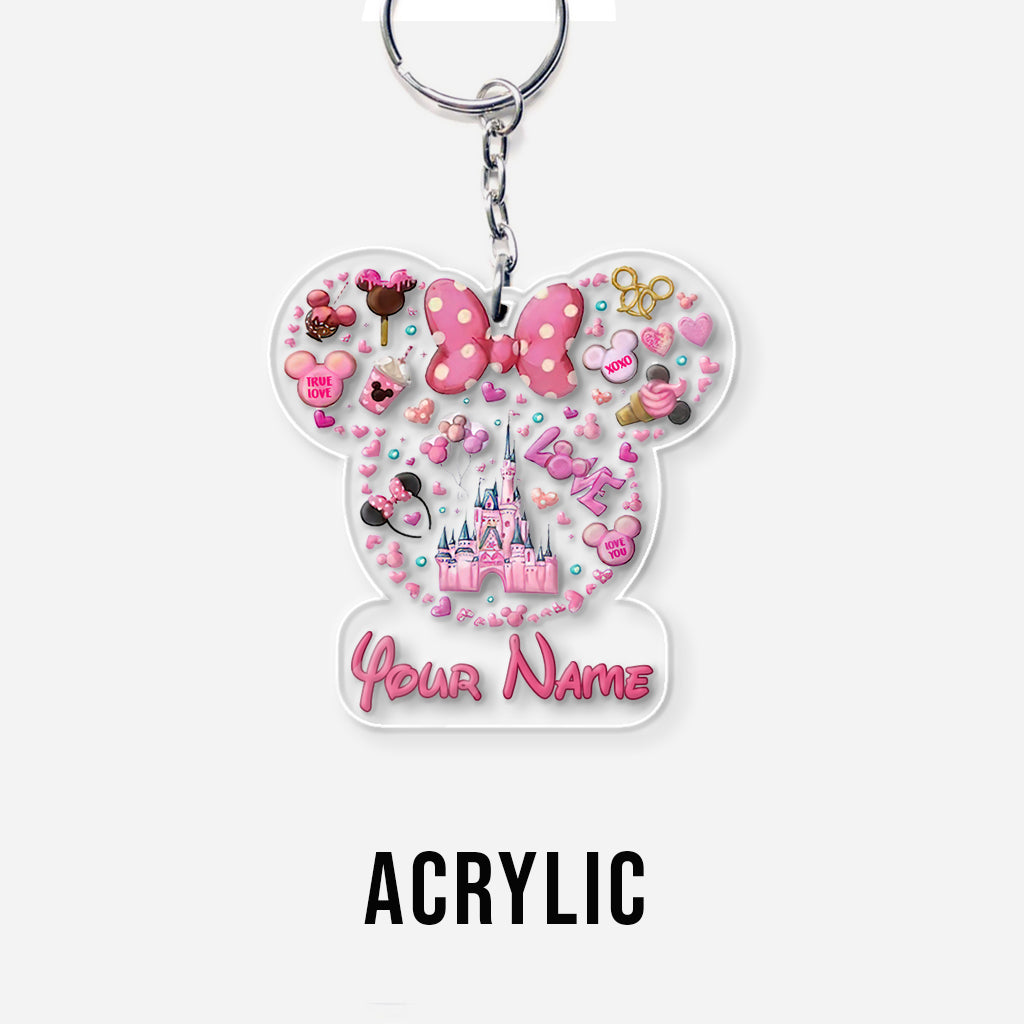 Sweet Holiday - Personalized Christmas Mouse Transparent Keychain