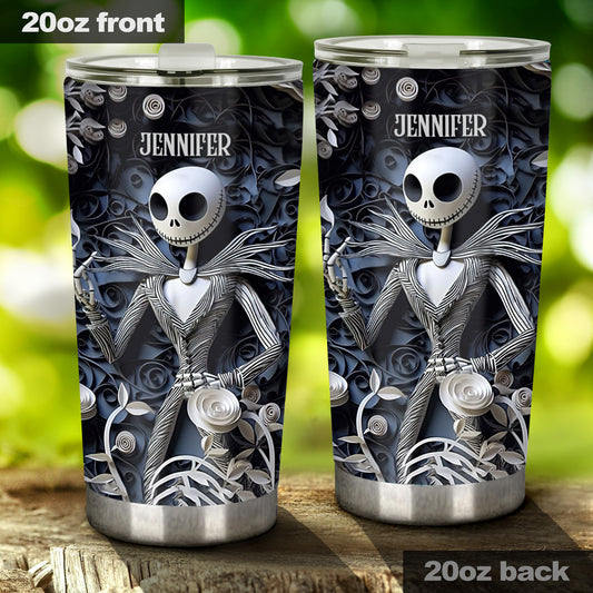 Hello Darkness - Personalized Nightmare Tumbler With 3D Effect Pattern