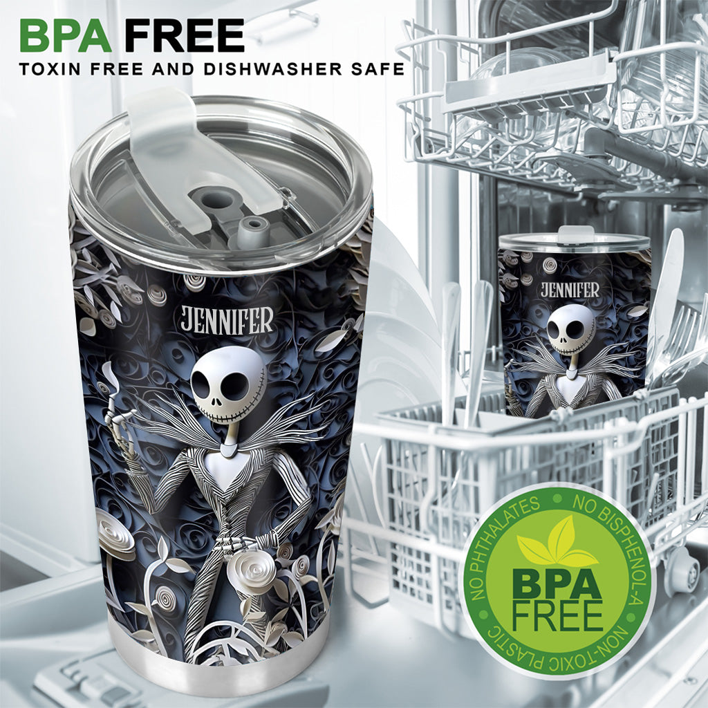 Hello Darkness - Personalized Nightmare Tumbler With 3D Effect Pattern