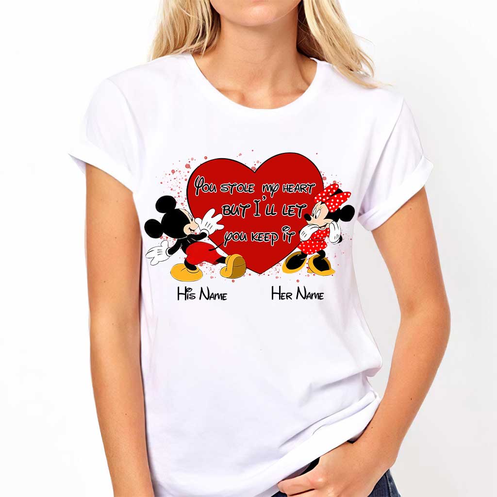 You Stole My Heart But I Will Let You Keep It - Personalized Couple Mouse T-shirt and Hoodie